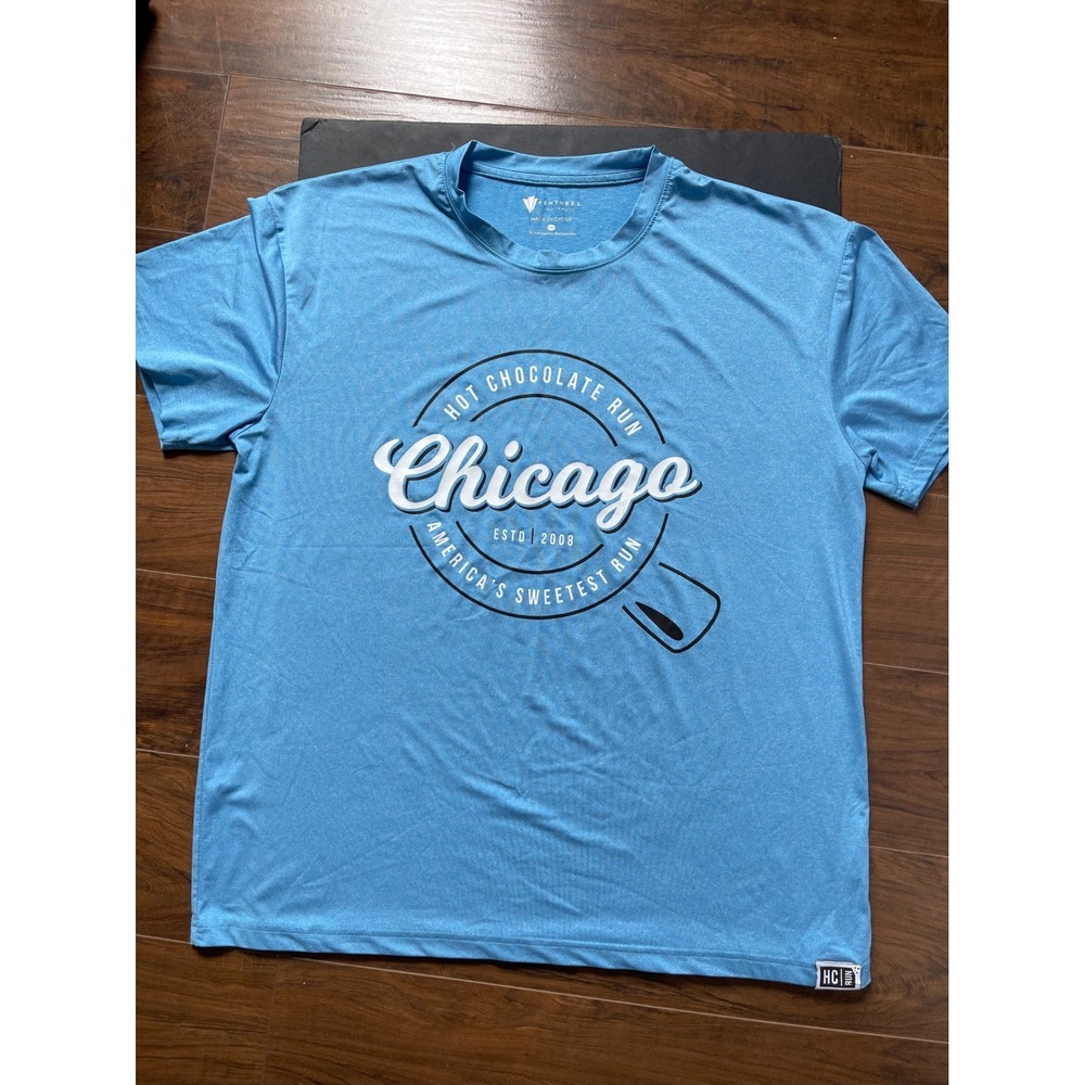 Ventures Endurance Hot Chocolate Run Chicago Blue Performance Shirt Mens XXL